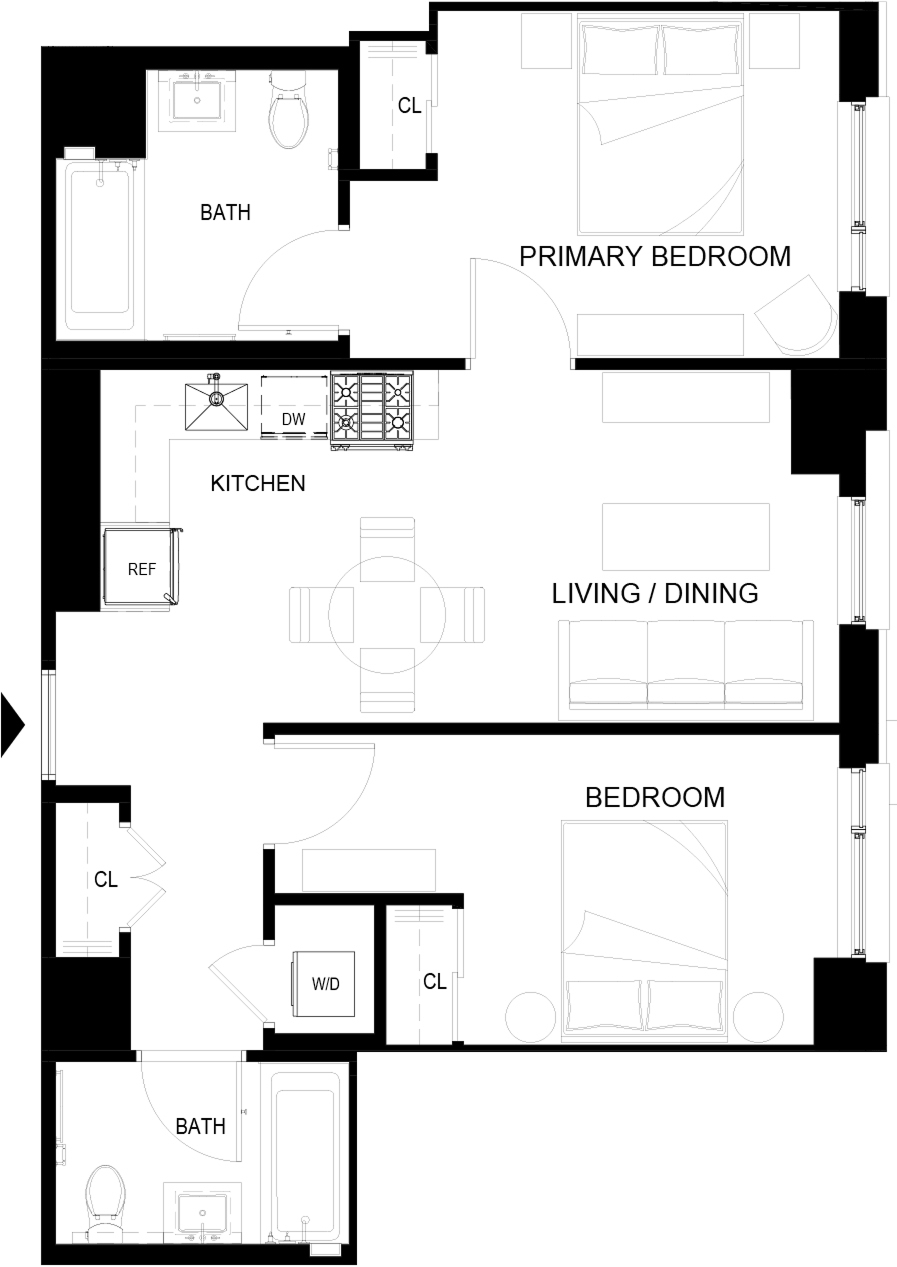 Floor plan layout diagram for 226-426; 626-PH26
